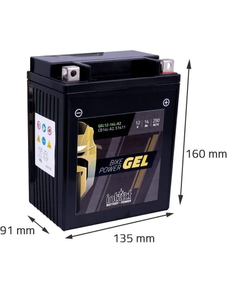 Batteria moto Intact Bike 12V 14Ah GEL12-14L-A2